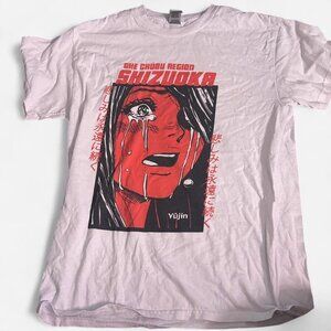 Gildan white anime graphic tee